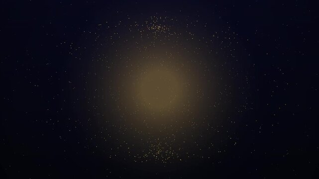 Glowing celestial orb with orbiting particles