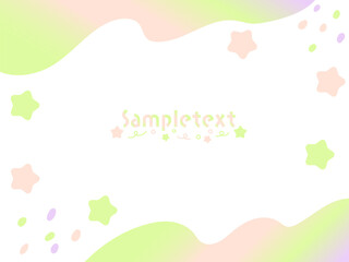 可愛いグラデーションの星のフレーム　七夕の背景