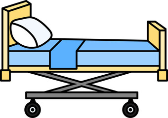 Hospital Bed Icon Illustration