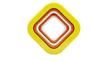 Abstract Diamond Shape with Yellow, Orange, and White Layers