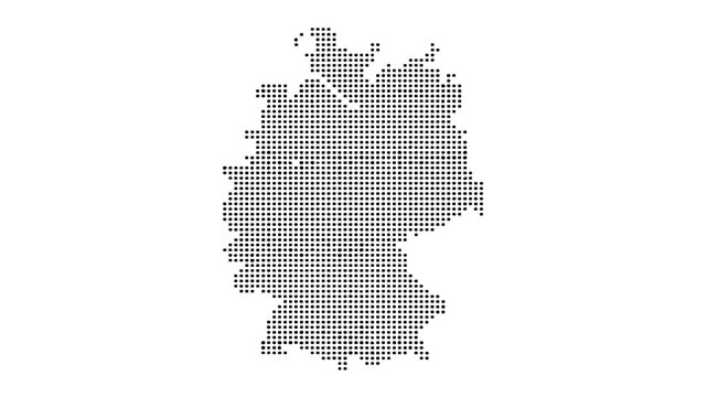 Germany Map Dotted Silhouette - Minimalist Halftone Grid Vector for Business and Tech Concepts
