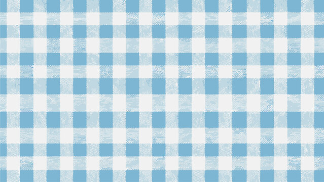 Classic light blue vichy gingham check seamless pattern