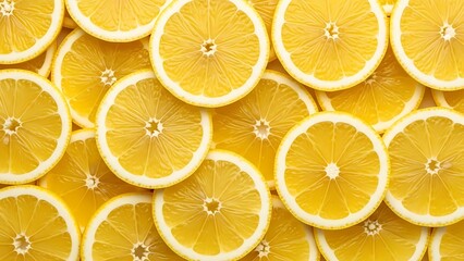 Vibrant yellow lemon slices background