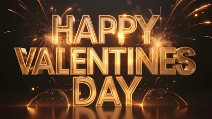 Happy valentine's day greeting with sparkling lights