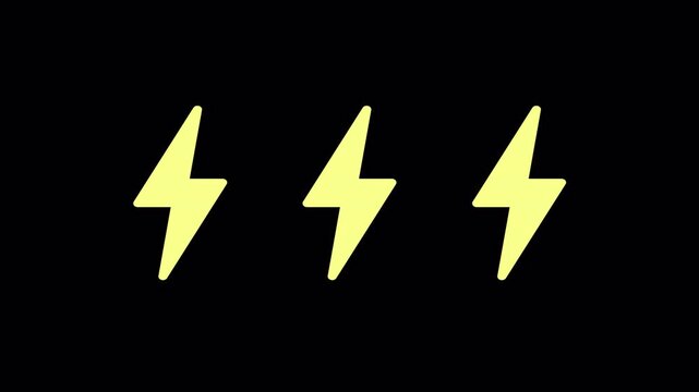 Electric Sign Animation. Transparent Alpha Channel 4K