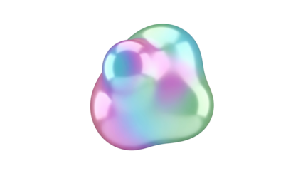 Iridescent Liquid Blob with Pastel Colors