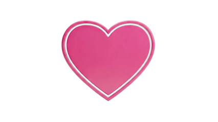 Pink Heart Icon with Silver Trim