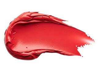 Fototapeta premium Vibrant red lipstick swatch isolated on transparent background