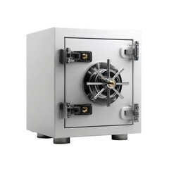 Fototapeta premium Financial Fortress: A robust, steel safe stands as a symbol of security and protection, offering a secure vault for safeguarding valuables.