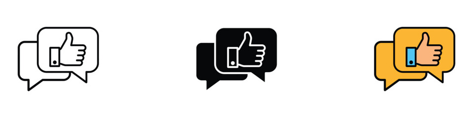 Obraz premium Feedback icon vector. positive communication and social media interaction symbol. vector illustration.