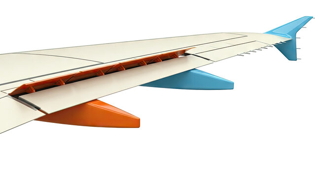 Airplane wing with extended flaps and winglet