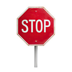 Obraz premium Red stop sign on a white background.