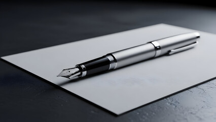 Elegant fountain pen resting on a clean sheet of paper