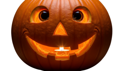 Glowing Jack-o'-Lantern with Candle