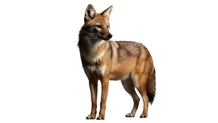 Fototapeta premium Golden Jackal Standing Isolated
