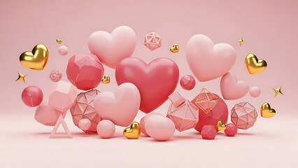 Colorful heart and gem display