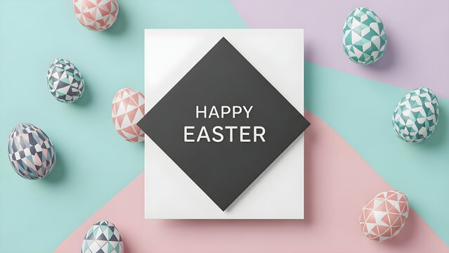 easter eggs on a wooden background - Powered by Adobe