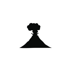 Valcano silhouette vector flat illustration design.
