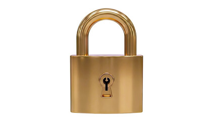 Naklejka premium Golden Padlock on White Background