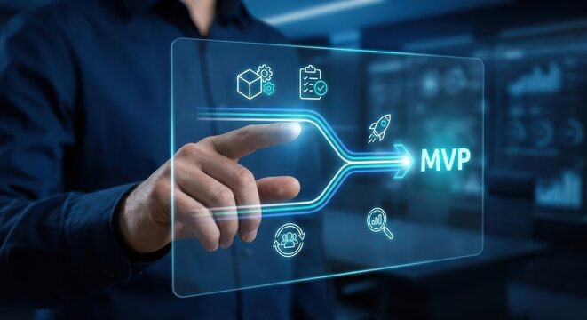 Minimum Viable Product (MVP) Concept on Digital Screen