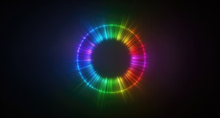 Colorful, radiating circle graphic