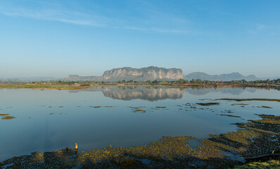 Morning voew of Phuphaman, Khonkaen, Thailand. local travel destination.