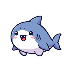 Adorable Cartoon Shark Illustration