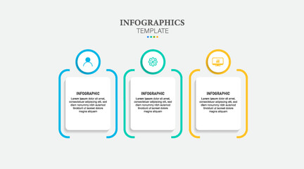Vector infographic numbered process chart template. three steps