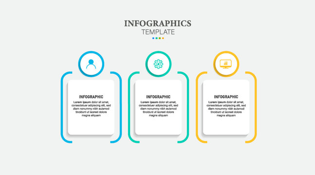 Vector infographic numbered process chart template. three steps