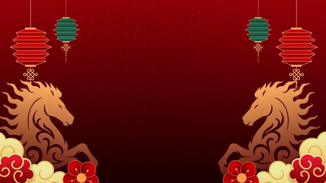 Red Chinese New Year background 4K stock video 