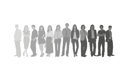 Diverse Group of People Standing Together in a Row - Business and Lifestyle Concept