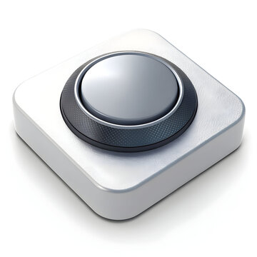 Modern silver button with black accent