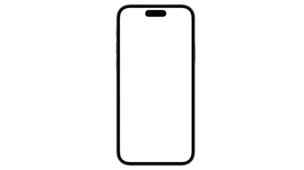 Modern smartphone design isolated on transparent background