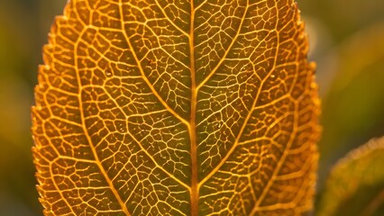 A detailed view of a leaf's intricate veins and texture from a close-up perspective, highlighting its natural patterns from file 138.jpg
