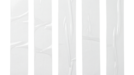 Clear Wrinkled Plastic Film Texture with White Background