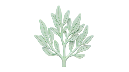 Green stylized plant with leaves