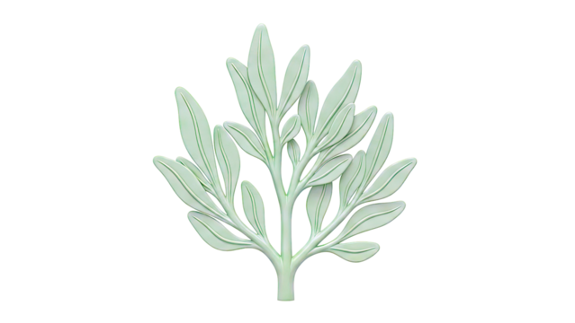 Green stylized plant with leaves - Powered by Adobe