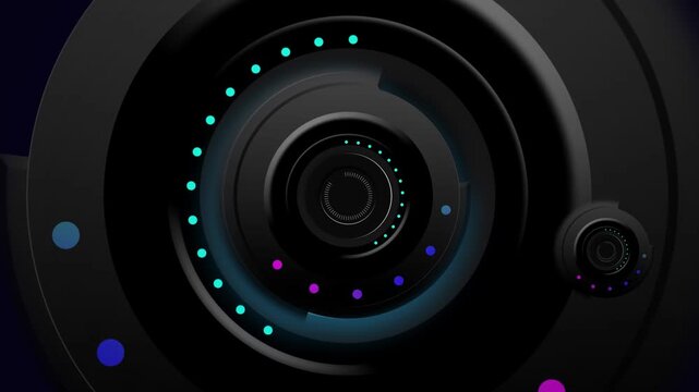 4K Colorful Animated HUD Background Footage | 4K HUD interface animation | colorful futuristic UI | digital tech background | neon data elements | sci-fi motion graphics