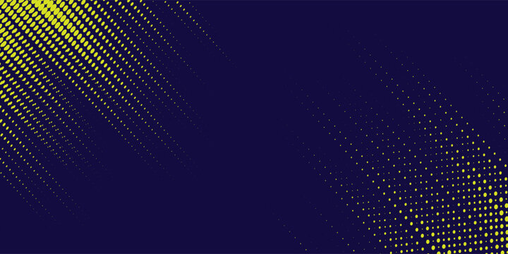Yellow halftone on blue background. Vector dotted sparkles or halftone shine pattern texture Pop Art Style Background. EPS10