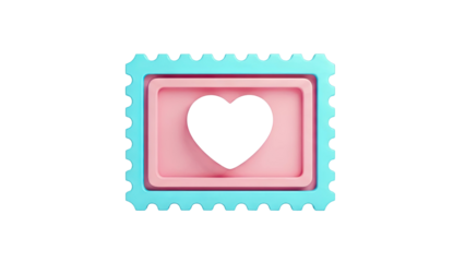 3D Stamp with Heart Icon