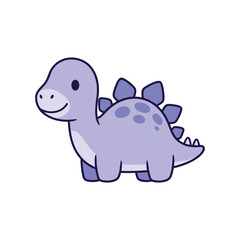 Fototapeta premium Adorable Cartoon Stegosaurus Dinosaur Illustration