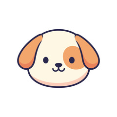 Adorable Cartoon Dog Face Illustration