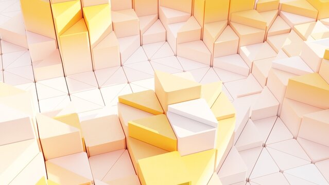 abstract background gold and white waves 3d illustration render