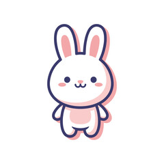 Obraz premium Adorable Cartoon Bunny Vector Illustration