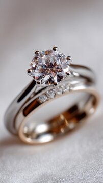 Elegant and Stylish Engagement Ring with Sparkling Diamond Detail