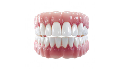 Obraz premium Realistic pair of full dentures showing upper and lower sets of teeth