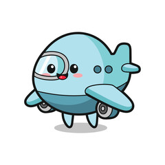Obraz premium Cute Cartoon Airplane Illustration