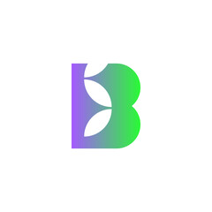 Fototapeta premium BS Alphabet Logo Vector Leaf Flame Eco Energy Abstract Symbol EPS