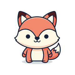 Naklejka premium Adorable Cartoon Fox Illustration