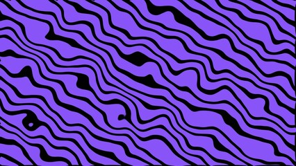 Purple and Generate title without using the word "Title:" before it. black wavy lines creating a vibrant optical illusion pattern with rhythmic curves